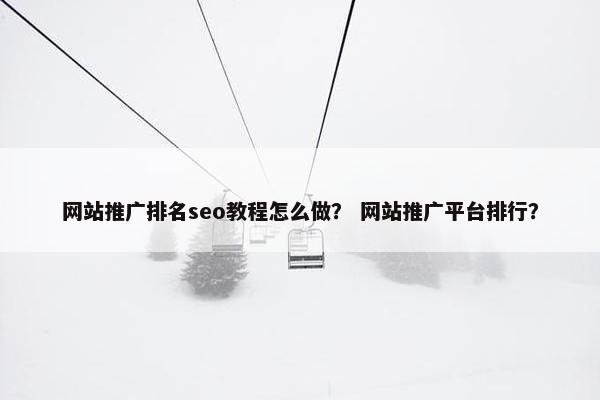 网站推广排名seo教程怎么做？ 网站推广平台排行？