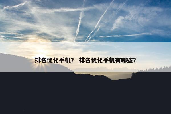 排名优化手机？ 排名优化手机有哪些？