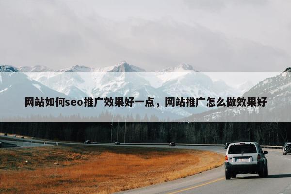 网站如何seo推广效果好一点，网站推广怎么做效果好