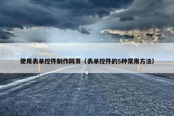 使用表单控件制作网页（表单控件的5种常用方法）