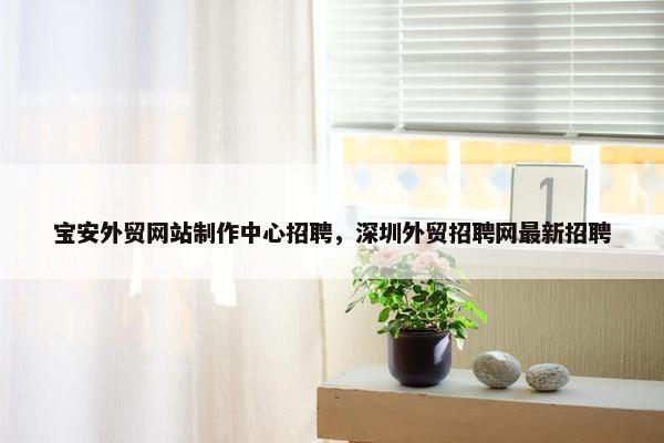 宝安外贸网站制作中心招聘，深圳外贸招聘网最新招聘