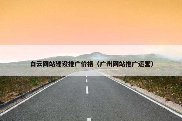 白云网站建设推广价格（广州网站推广运营）