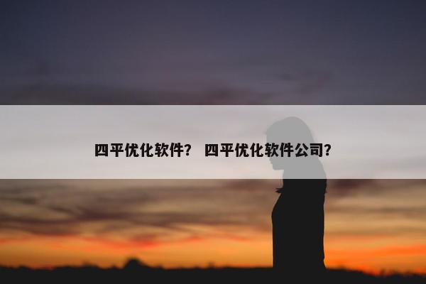 四平优化软件？ 四平优化软件公司？