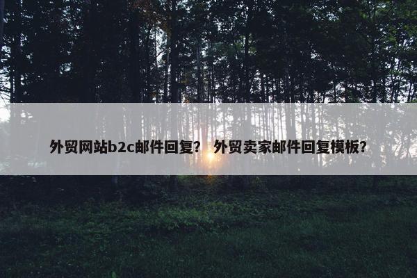 外贸网站b2c邮件回复？ 外贸卖家邮件回复模板？