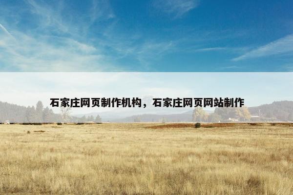 石家庄网页制作机构，石家庄网页网站制作