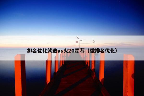 排名优化就选vs火20星荐（做排名优化）