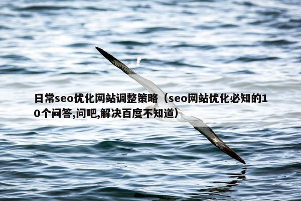 日常seo优化网站调整策略(seo网站优化必知的10个问答,问吧,解决百度不知道) 日常seo优化网站调整策略(seo网站优化必知的10个问答,问吧,解决百度不知道)