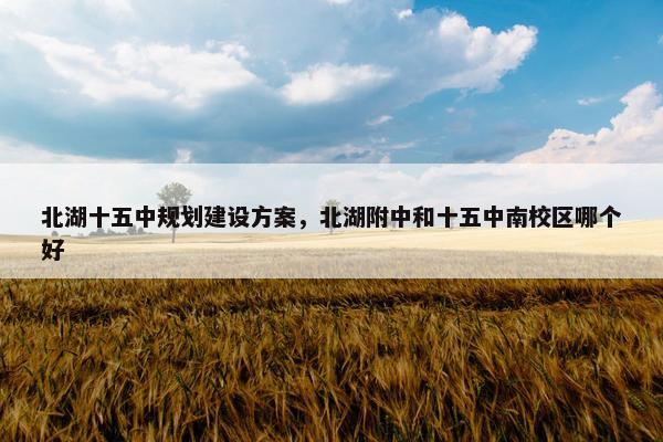 北湖十五中规划建设方案，北湖附中和十五中南校区哪个好