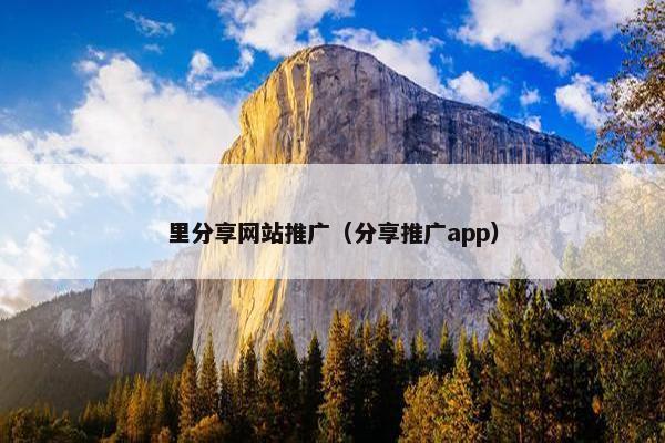 里分享网站推广（分享推广app）