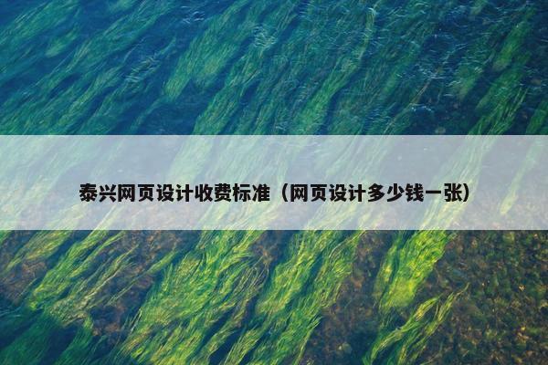 泰兴网页设计收费标准（网页设计多少钱一张）