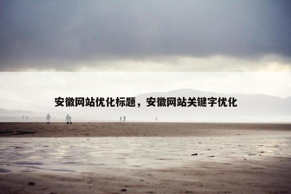 安徽网站优化标题，安徽网站关键字优化