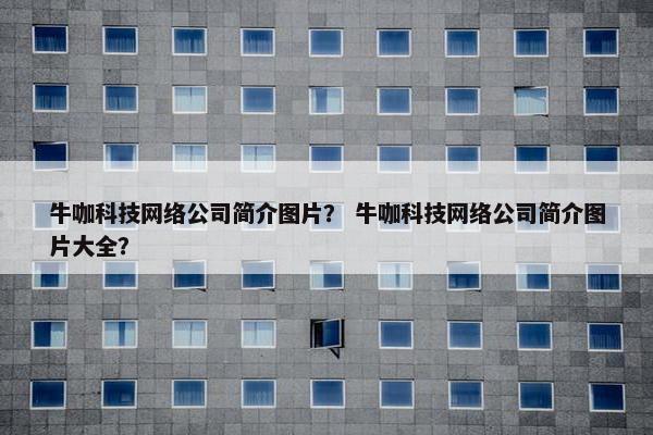 牛咖科技网络公司简介图片？ 牛咖科技网络公司简介图片大全？