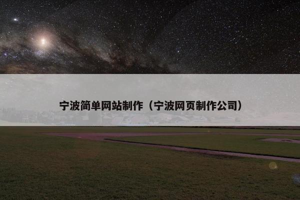 宁波简单网站制作（宁波网页制作公司）