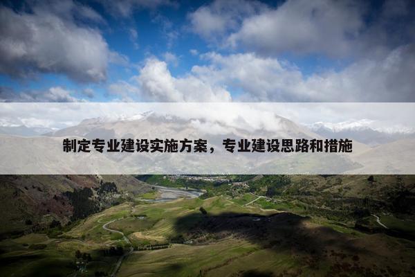 制定专业建设实施方案，专业建设思路和措施