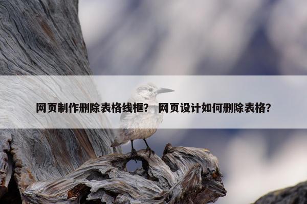 网页制作删除表格线框？ 网页设计如何删除表格？