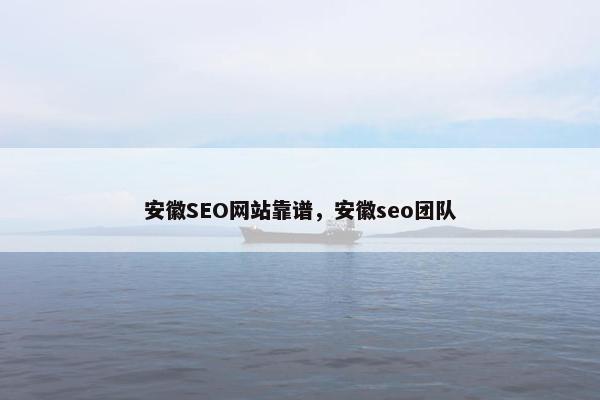 安徽SEO网站靠谱，安徽seo团队