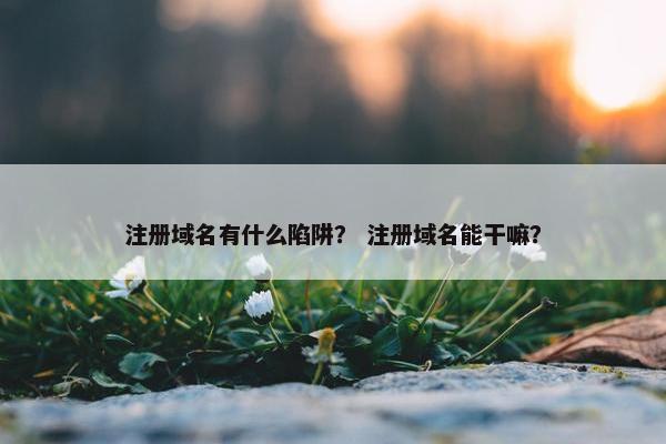 注册域名有什么陷阱？ 注册域名能干嘛？
