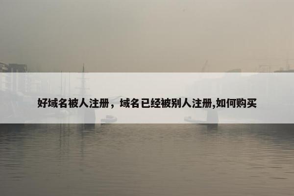 好域名被人注册，域名已经被别人注册,如何购买